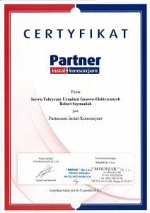 Gazownik Robert Szymaniak – certyfikat Instal Konsorcjum