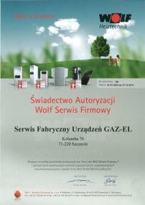 Gazownik Robert Szymaniak – świadectwo autoryzacji WOLF